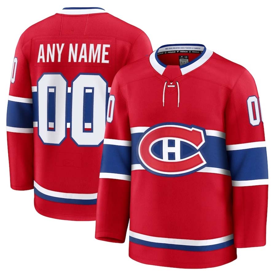 Custom M.Canadiens Supporters Red Game Premium Jersey - Stitched American Hockey Jerseys hockey jersey product view 1