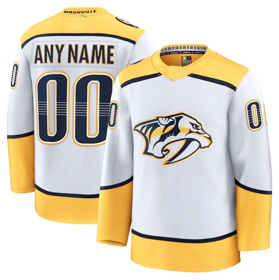 Custom N.Predators Supporters Game Premium Jersey - White Stitched American Hockey Jerseys hockey jersey product view 1