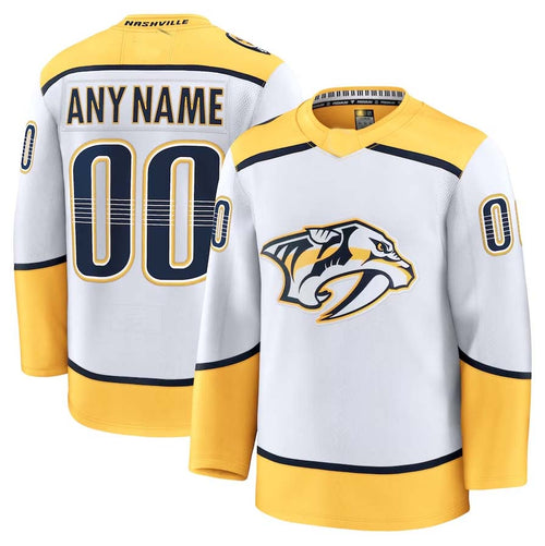 Custom N.Predators Supporters Game Premium Jersey - White Stitched American Hockey Jerseys hockey jersey product view 1