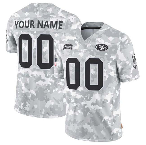 Custom SF.49ers F.U.S.E Arctic Camo Salute To Service Limited Stitched Football Jerseys football jersey product view 1