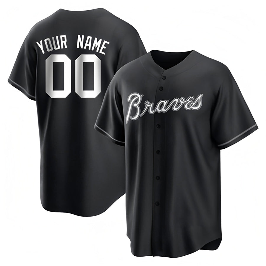 Custom A.Braves Black Game Baseball Jerseys baseball jersey product view 1