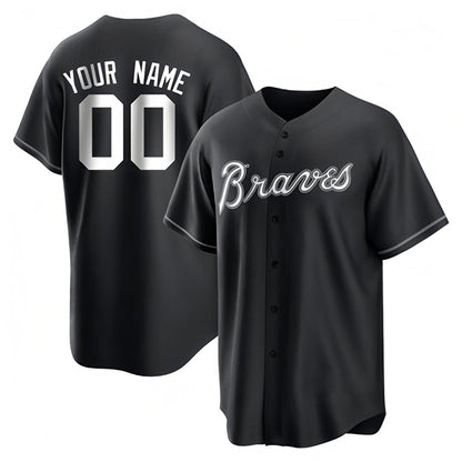 Custom A.Braves Black Game Baseball Jerseys baseball jersey product view 1