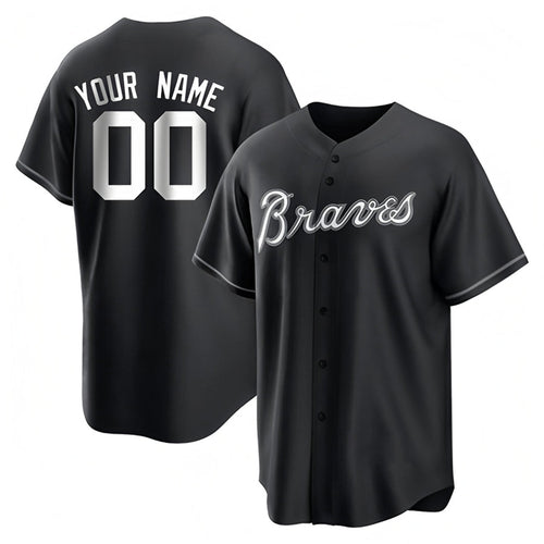 Custom A.Braves Black Game Baseball Jerseys baseball jersey product view 1