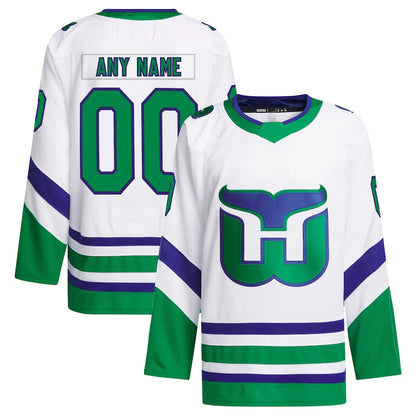 Custom C.Hurricanes Supporters Whalers Premier Breakaway White Hockey Jerseys hockey jersey product view 1