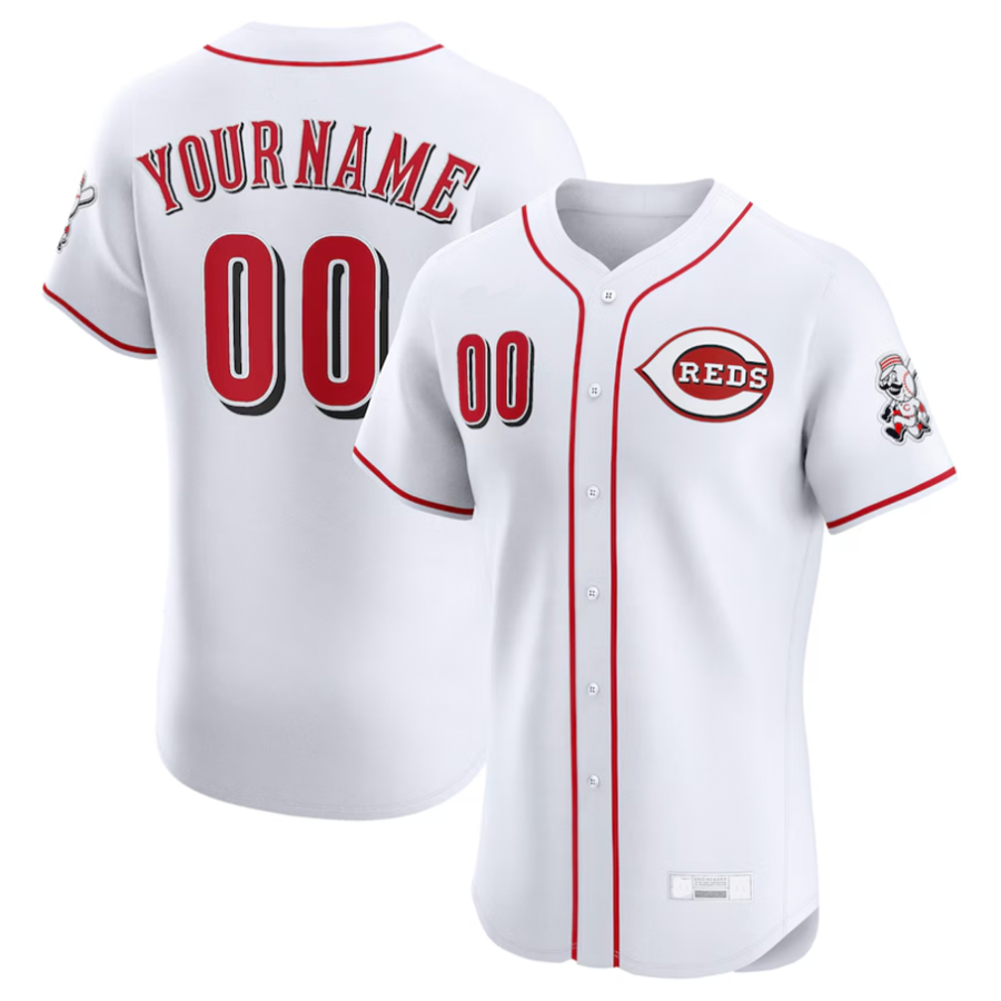Custom C.Reds White Home Elite Baseball Jerseys baseball jersey product view 1