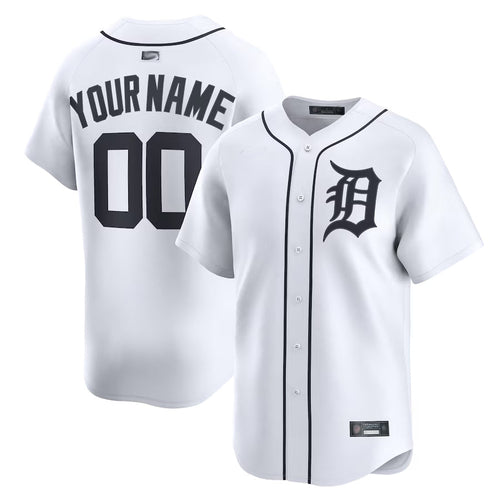 Custom D.Tigers White Home Limited Baseball Jerseys baseball jersey product view 1