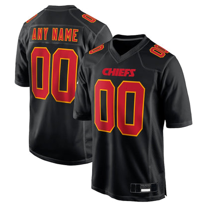 Custom KC.Chiefs Black Fashion Game Football Jerseys football jersey product view 1