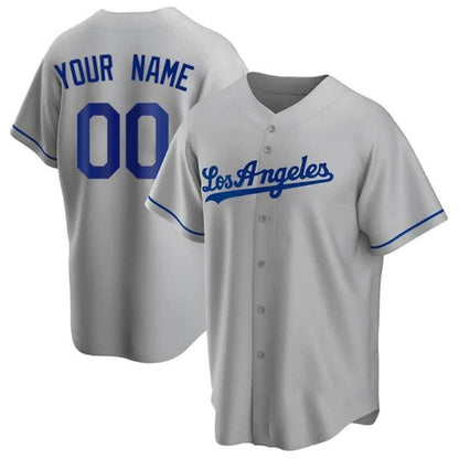 Custom LA.Dodgers Grey Game Stitched Baseball Jerseys baseball jersey product view 1