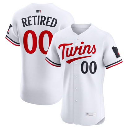 Custom M.Twins White Home Elite Pick-A Retired Baseball Jerseys baseball jersey product view 1