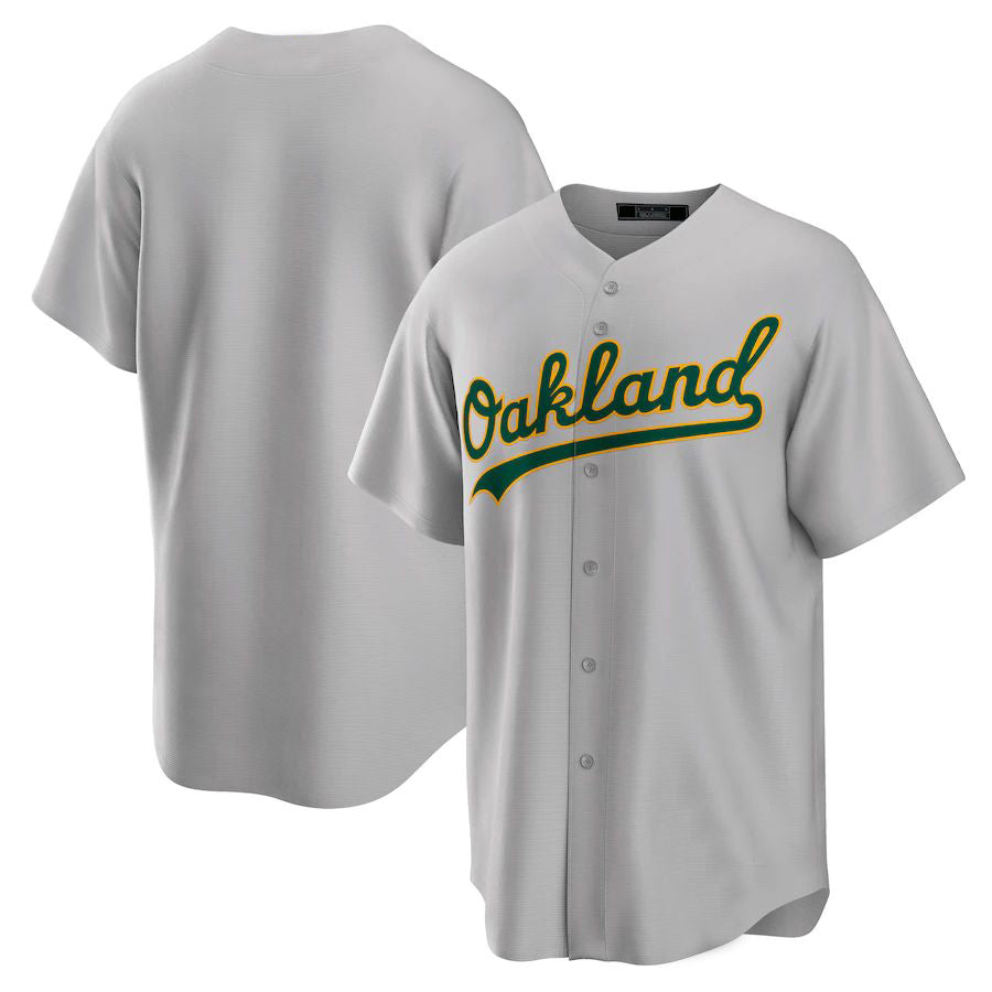 Athletics Blank Player Gray Replica Game Baseball Jerseys baseball jersey product view 1