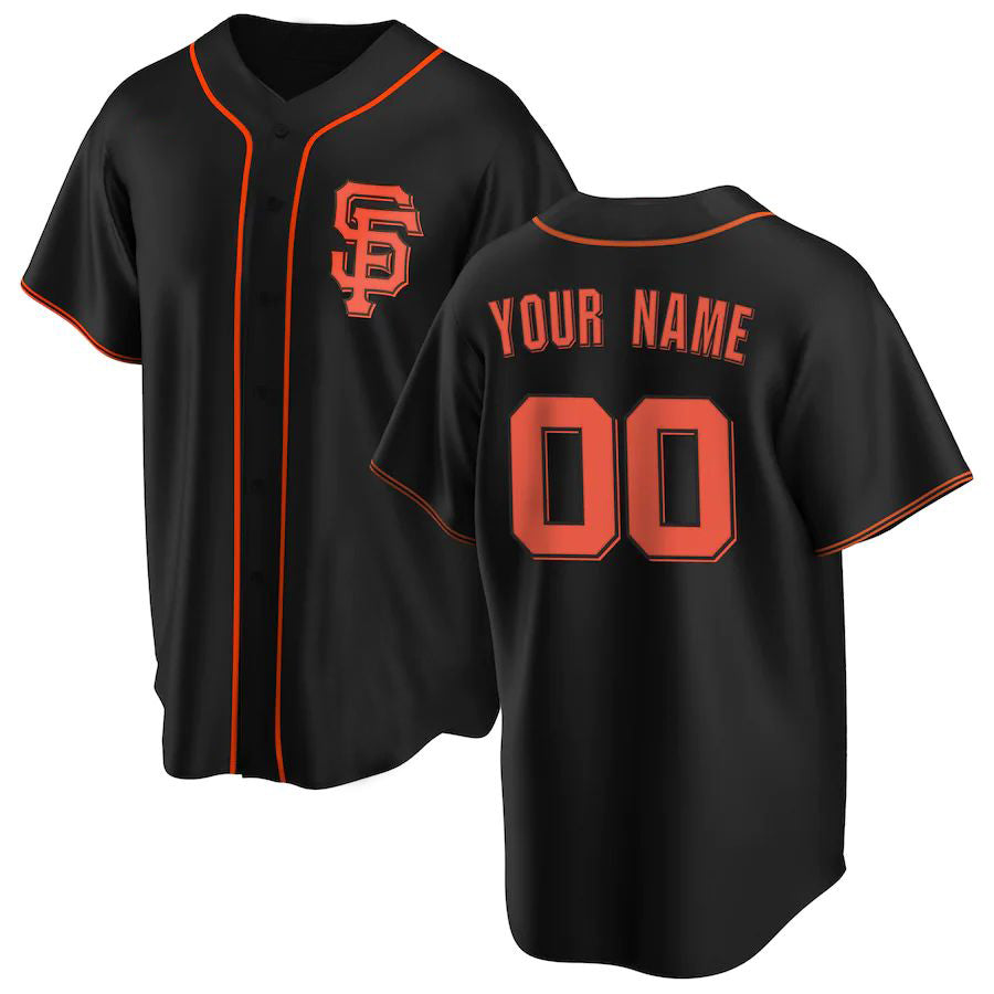 Custom S.Francisco Giants Black Replica Baseball Jerseys baseball jersey product view 1