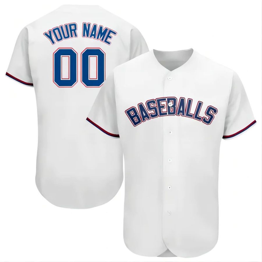 Custom T.Rangers Stitched Personalized Button Down Baseball Jerseys baseball jersey product view 1