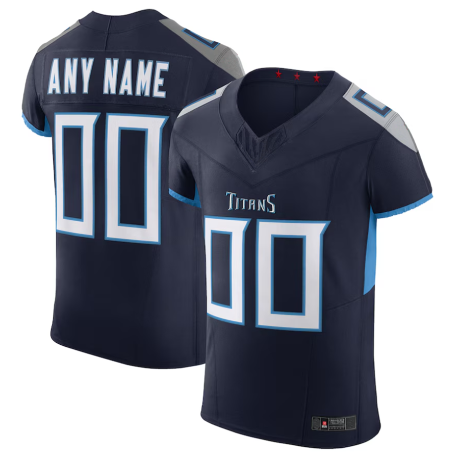 Custom T.Titans Navy Vapor F.U.S.E. Elite Jersey -Stitched American Football Jerseys football jersey product view 2