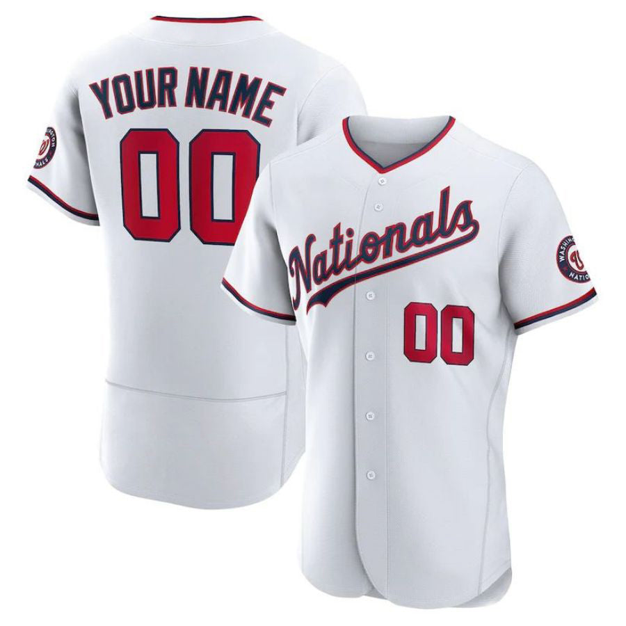 Custom W.Nationals White Home Limited Baseball Jerseys baseball jersey product view 1