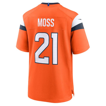 D.Broncos #21 Riley Moss Player Orange Game Stitched American Football Jerseys football jersey product view 1