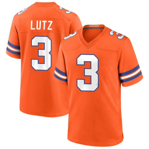 D.Broncos #3 Wil Lutz Player Orange Collection Throwback Game Football Jerseys football jersey product view 1
