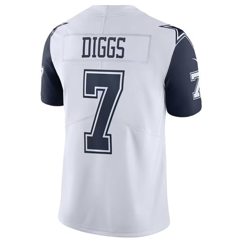 D.Cowboys #7 Trevon Diggs Player White-Navy Vapor Limited Football Jerseys football jersey product view 1