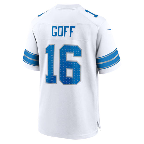 D.Lions #16 Jared Goff Player White Home Game Football Jerseys football jersey product view 1