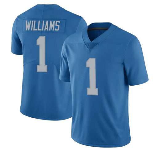 D.Lions #1 Jameson Williams Player Blue Vapor F.U.S.E. Limited Football Jerseys football jersey product view 1