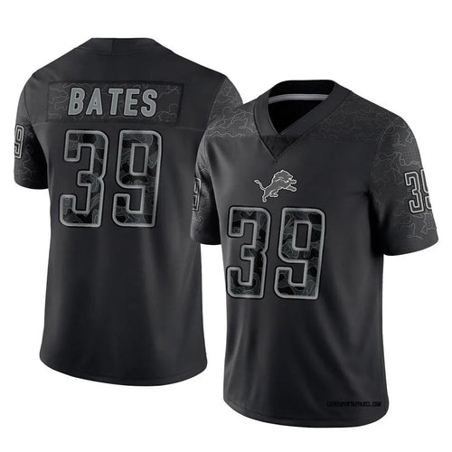 D.Lions #39 Jake Bates Player Black REFLECTIVE Limited Football Jerseys football jersey product view 1