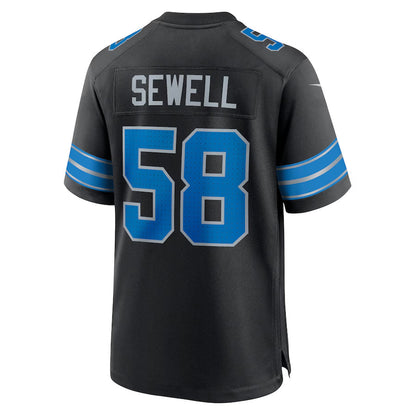 D.Lions #58 Penei Sewell Player Black Home Game Football Jerseys football jersey product view 1