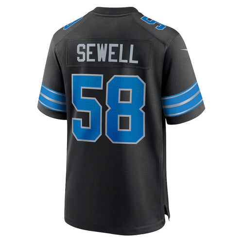 D.Lions #58 Penei Sewell Player Black Home Game Football Jerseys football jersey product view 1