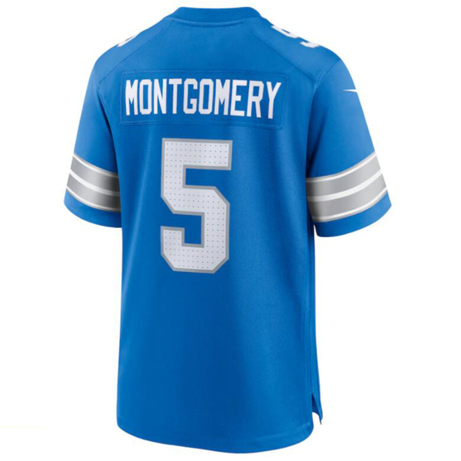 D.Lions #5 David Montgomery Player Blue Game Football Jerseys football jersey product view 1