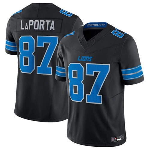 D.Lions #87 Sam LaPorta Player BLACK Home Limited Game Football Jerseys football jersey product view 1