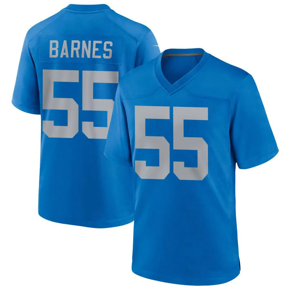 D.Lions Derrick Barnes #55 Player Blue Alternate Game Football Jerseys football jersey product view 1