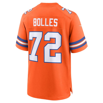 D.Broncos #72 Garrett Bolles Orange Mile High Collection 1977 Throwback Player Game Football Jerseys football jersey product view 1