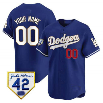 Custom LA.Dodgers Jackie Robinson Patch Vapor Premier Limited Stitched Baseball Jerseys baseball jersey product view 2