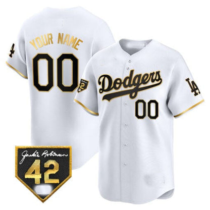Custom LA.Dodgers Jackie Robinson Patch Vapor Premier Limited Stitched Baseball Jerseys baseball jersey product view 4