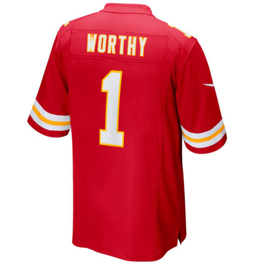 KC.Chiefs #1 Xavier Worthy Player Red Home Game Football Jerseys football jersey product view 1
