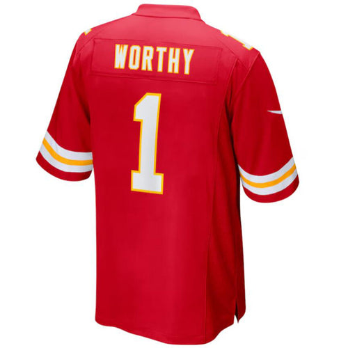 KC.Chiefs #1 Xavier Worthy Player Red Home Game Football Jerseys football jersey product view 1