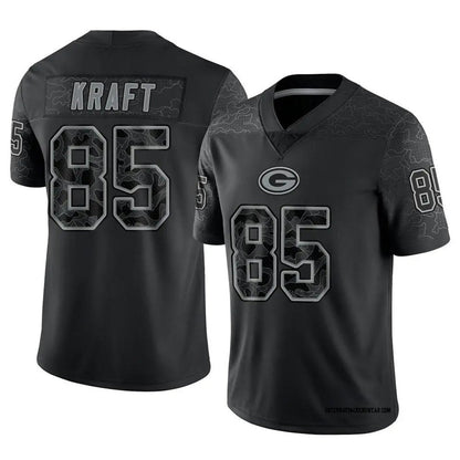 GB.Packers #85 Tucker Kraft Player Black RFLCTV Limited Football Jerseys football jersey product view 1