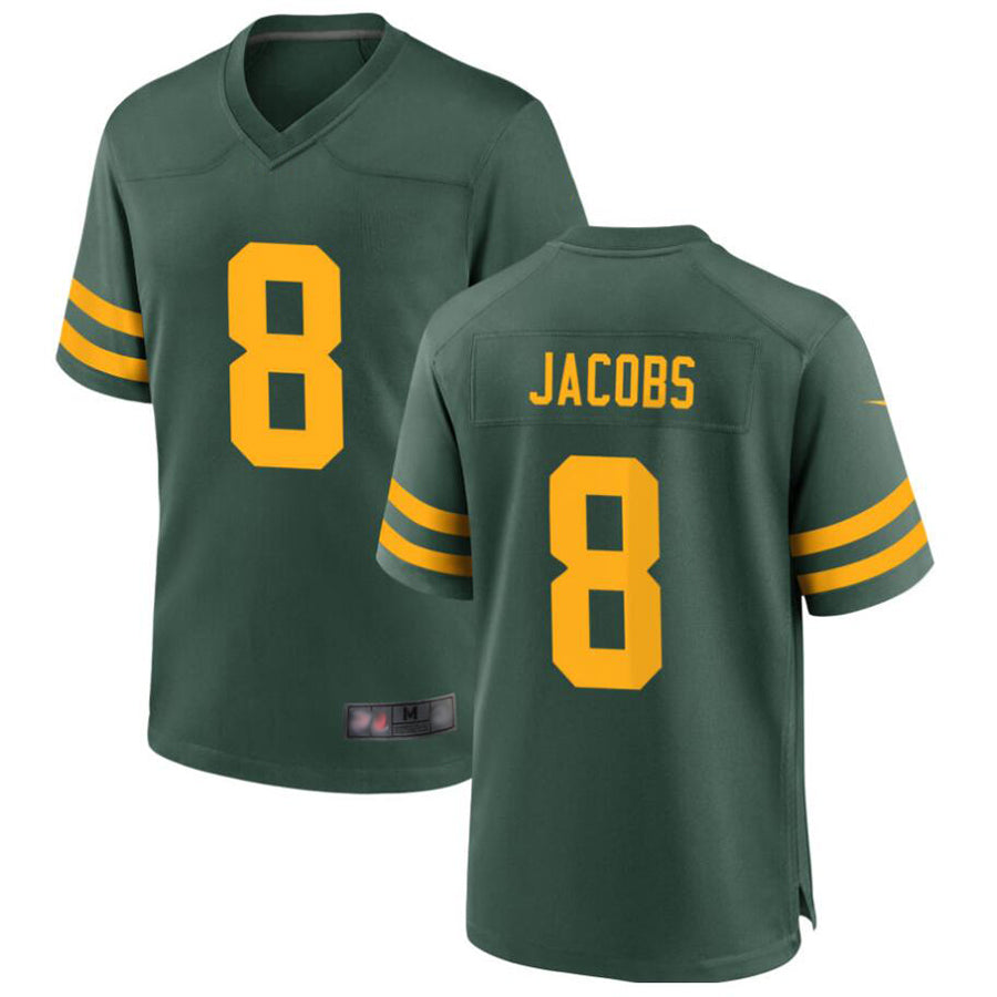 GB.Packers #8 Josh Jacobs Player Green Home Replica Football Jerseys football jersey product view 1