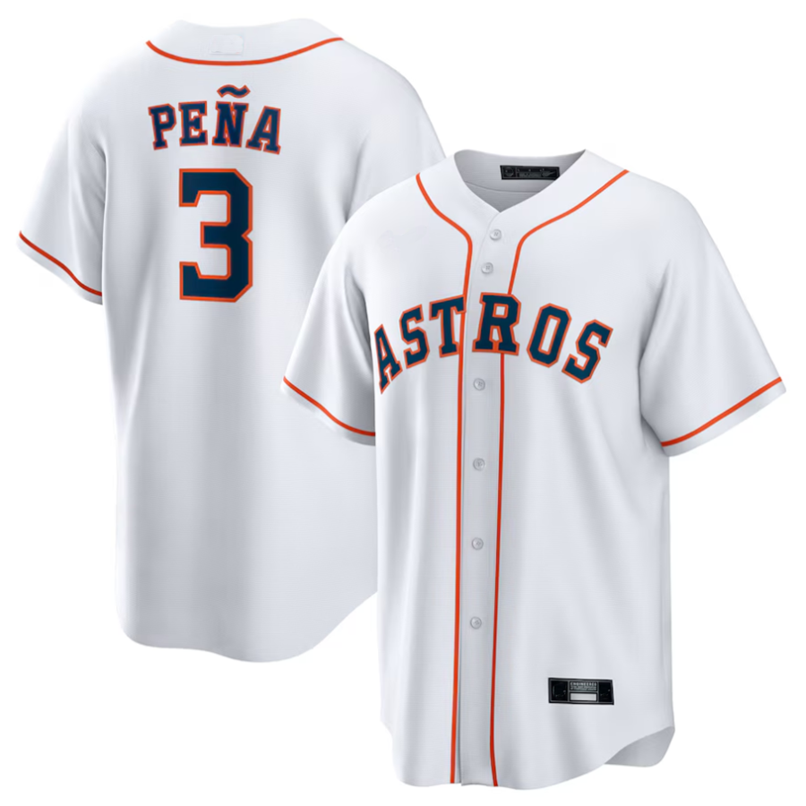 H.Astros #3 Jeremy Pe?a Player White Home Replica Baseball Jerseys baseball jersey product view 1