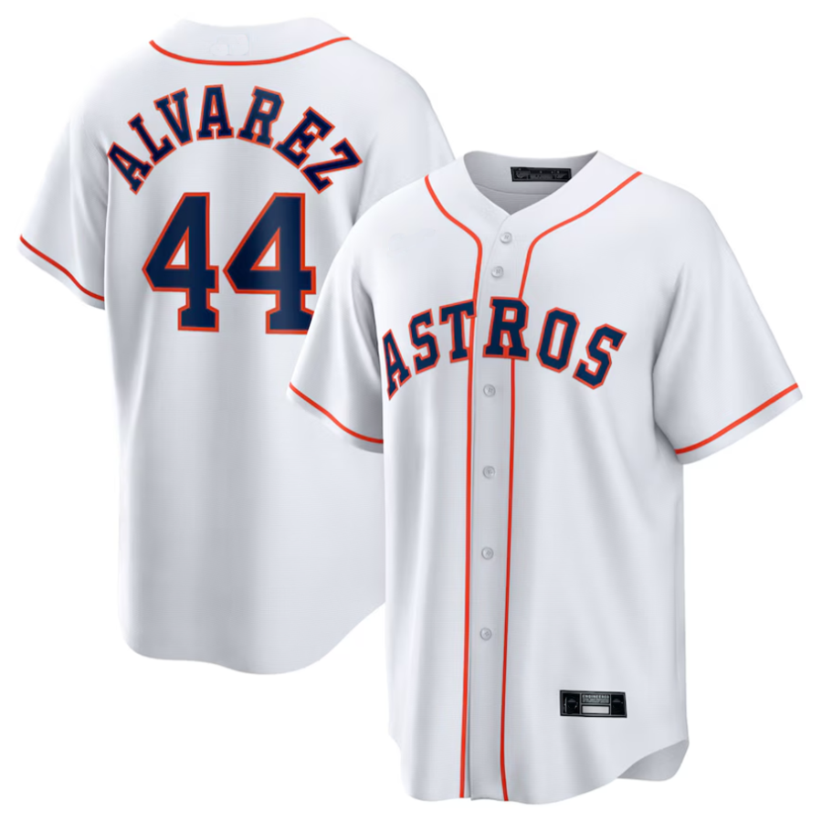 H.Astros #44 Yordan ¡§¡élvarez Player White Home Replica Baseball Jerseys baseball jersey product view 1
