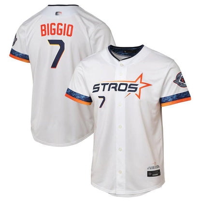 H.Astros #7 Craig Biggio Player White City Connect Limited Baseball Jerseys baseball jersey product view 1