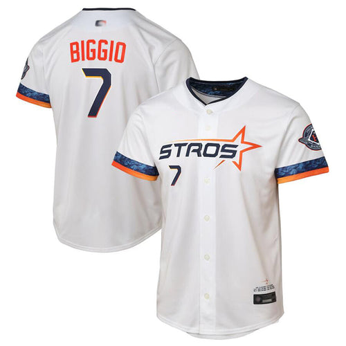 H.Astros #7 Craig Biggio Player White City Connect Limited Baseball Jerseys baseball jersey product view 1