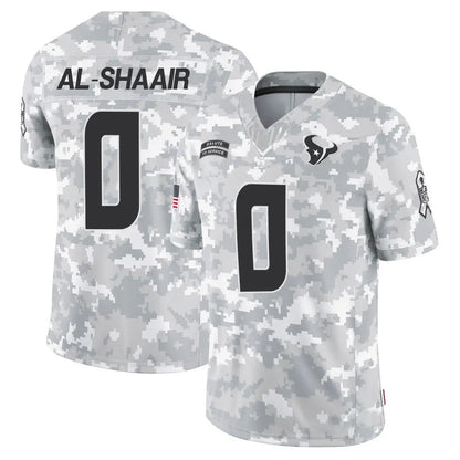 H.Texans #0 Azeez Al-Shaair Player Arctic Camo Salute to Service Limited Football Jerseys football jersey product view 1