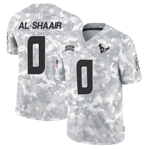 H.Texans #0 Azeez Al-Shaair Player Arctic Camo Salute to Service Limited Football Jerseys football jersey product view 1