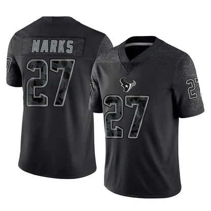 H.Texans #27 Woody Marks Player Black REFLECTIVE Limited Football Jerseys football jersey product view 1