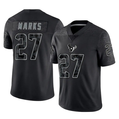 H.Texans #27 Woody Marks Player Black REFLECTIVE Limited Football Jerseys football jersey product view 1