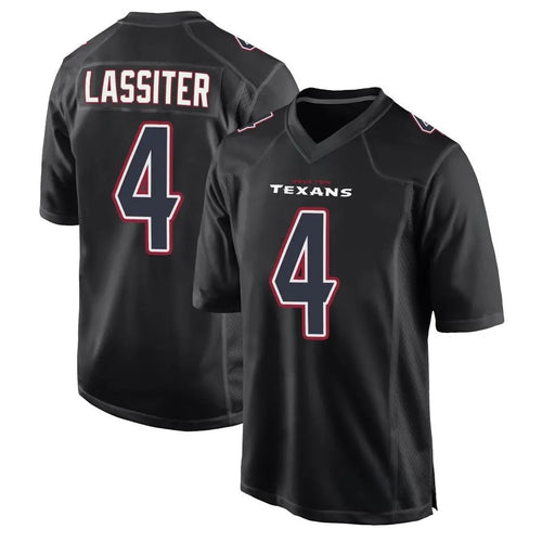 H.Texans #4 Kamari Lassiter Player Black Fashion Game Football Jerseys football jersey product view 1