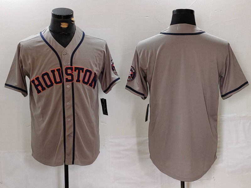 H.Astros Blank Player Grey With Patch Cool Base Stitched Baseball Jerseys baseball jersey product view 1