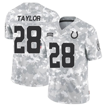 IN.Colts #28 Jonathan Taylor Player Arctic Camo Salute to Service Limited Football Jerseys football jersey product view 1