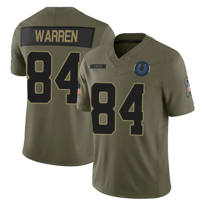 IN.Colts #84 Tyler Warren Player Salute To Service Limited Olive Football Jerseys football jersey product view 1