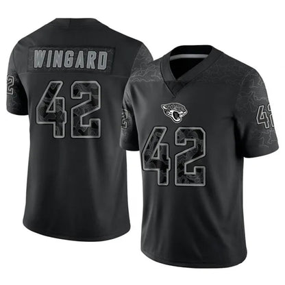 J.Jaguars #42 Andrew Wingard Player Black RFLCTV Limited Football Jerseys football jersey product view 1