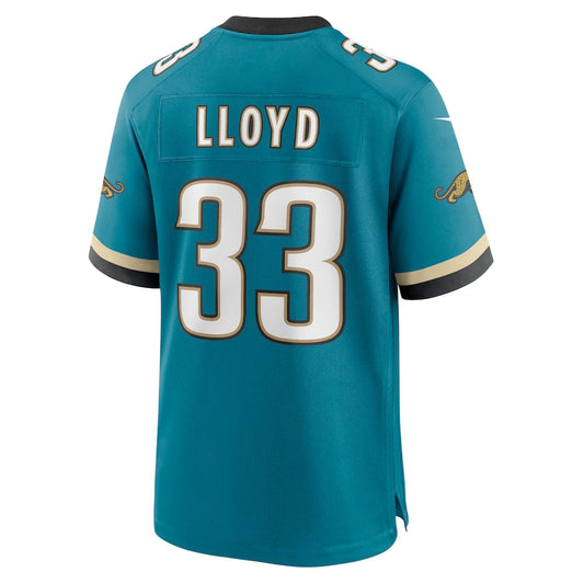 #33 Devin Lloyd Player J.Jaguars Teal Throwback Game Football Jerseys football jersey product view 1